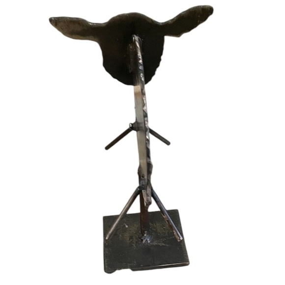 Brutalist Hand Forged Cast Iron Sheep Metal Art Sculpture - Picture 3 of 6